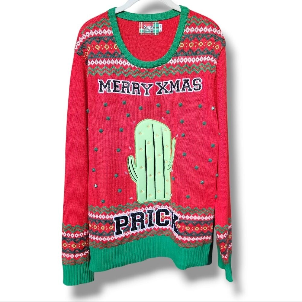 Spencer's Light-up Christmas Sweater Men's XL funny ugly Xmas warm holiday